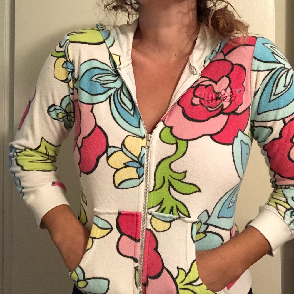Hurley Terry Cloth Hawaiian Zip Up Hoodie